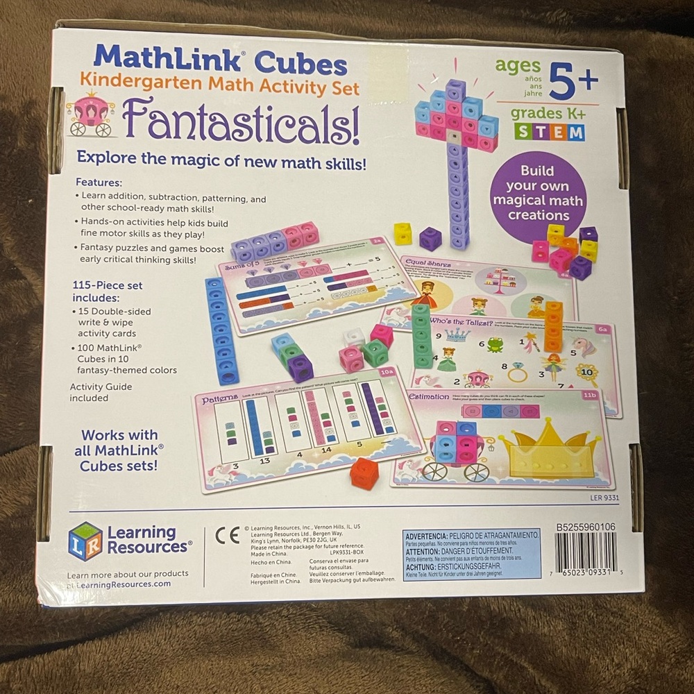 Learning Resources- Math Link Cubes Kindergarten Math Activity Set - FANTASTICA - Picture 2 of 2